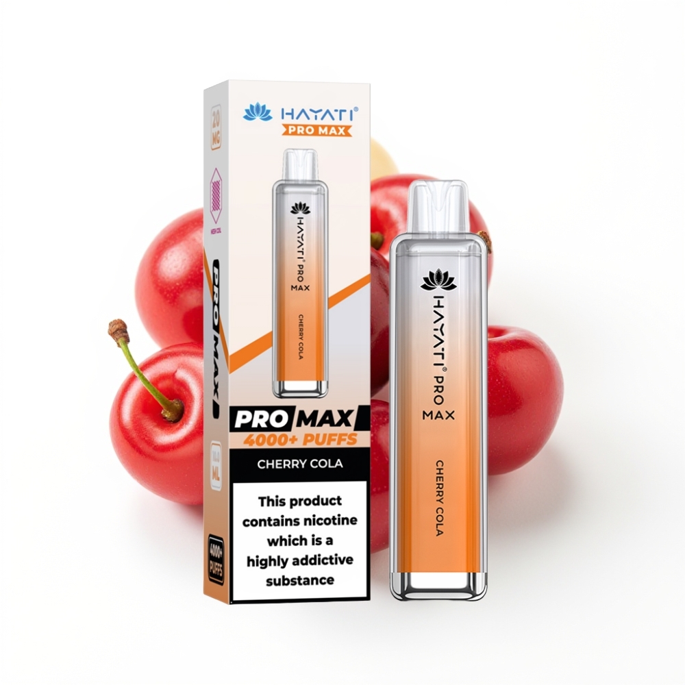 Hayati Pro Max 4000 Puffs Disposable Vape Cerise Cola Rechargeable LED