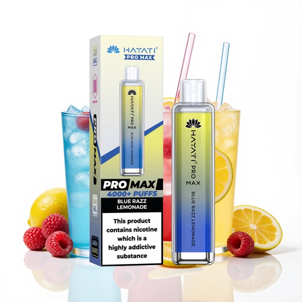 Hayati Pro Max 4000 Puffs Disposable Vape Citron Bleu Framboise