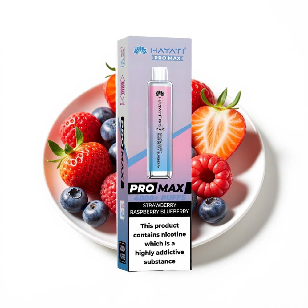 Hayati Pro Max 4000 Puffs Disposable Vape Fraise Framboise Myrtille