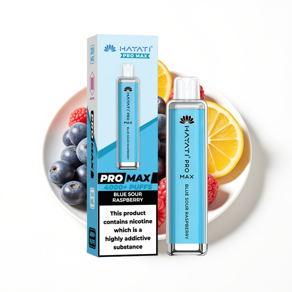 Hayati Pro Max 4000 Puffs Disposable Vape Framboise Aigre-Douce Bleue