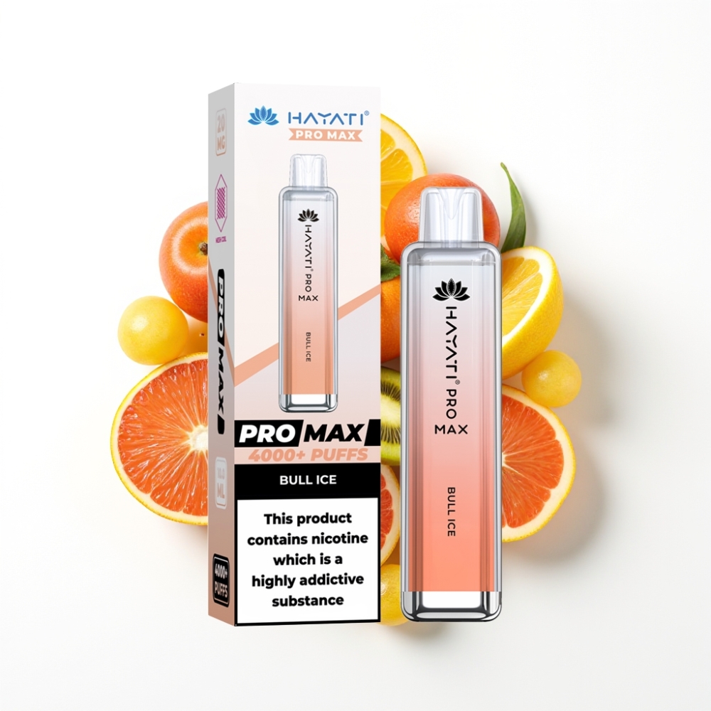 Hayati Pro Max 4000 Puffs Disposable Vape Glace de Taureau Dual 1.1 Ohm Mesh Coil