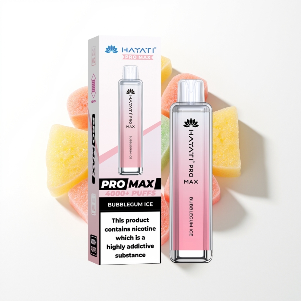 Hayati Pro Max 4000 Puffs Disposable Vape Glace à la Gomme à Mâcher