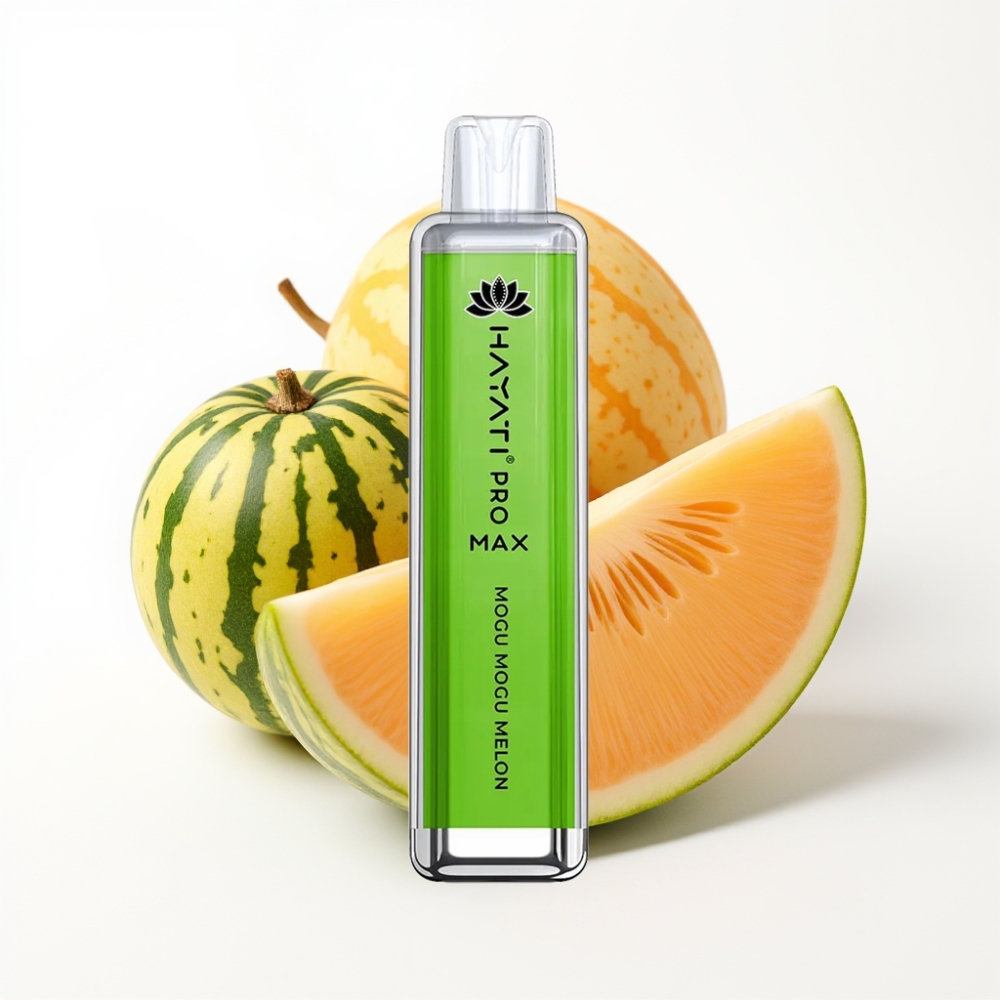 Hayati Pro Max 4000 Puffs Disposable Vape Mogu Mogu Melon (Melon Mogu Mogu) avec batterie rechargeable et LED