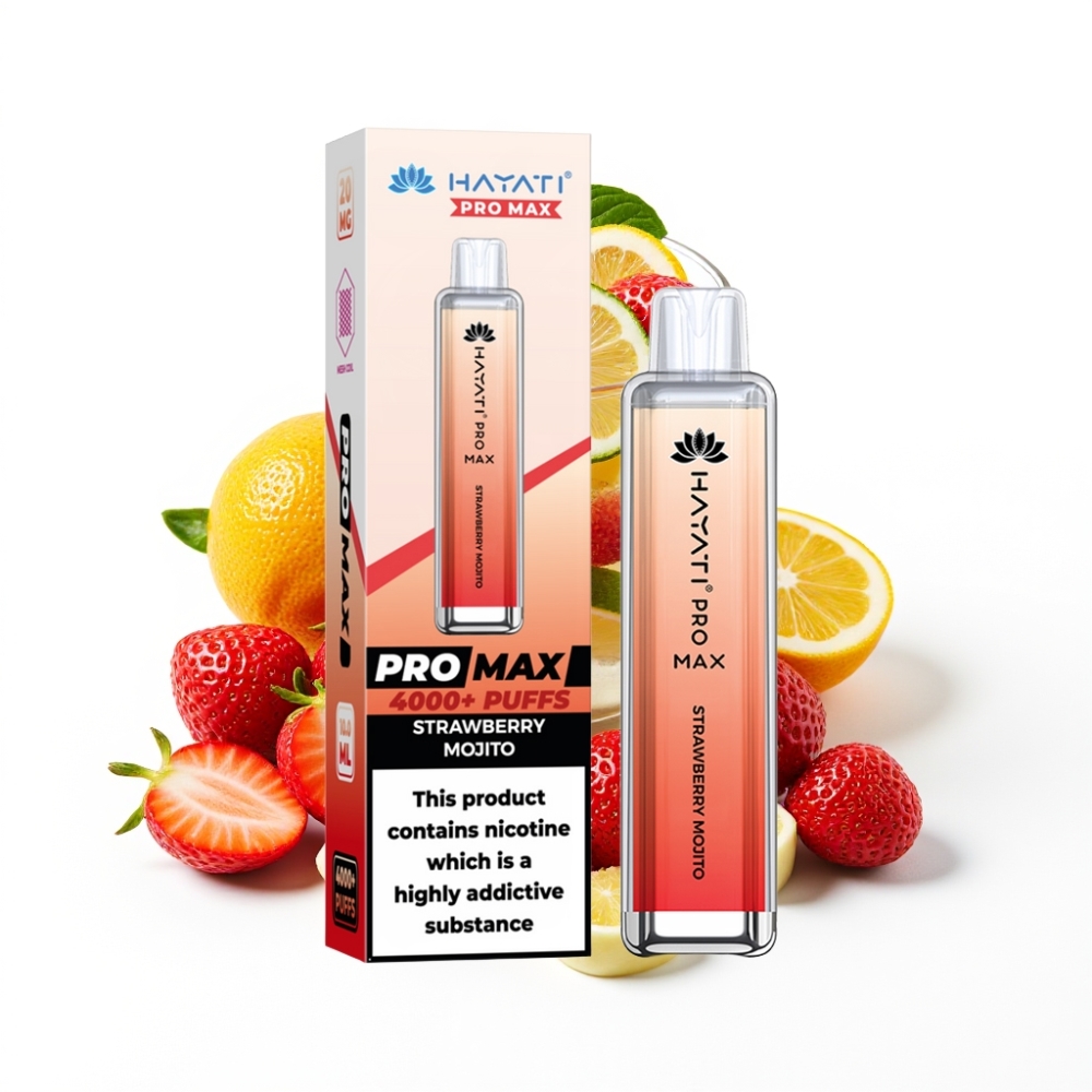 Hayati Pro Max 4000 Puffs Disposable Vape Mojito à la Fraise