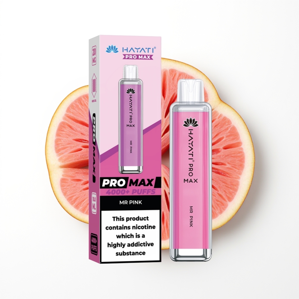 Hayati Pro Max 4000 Puffs Disposable Vape Monsieur Rose Rechargeable LED Crystal