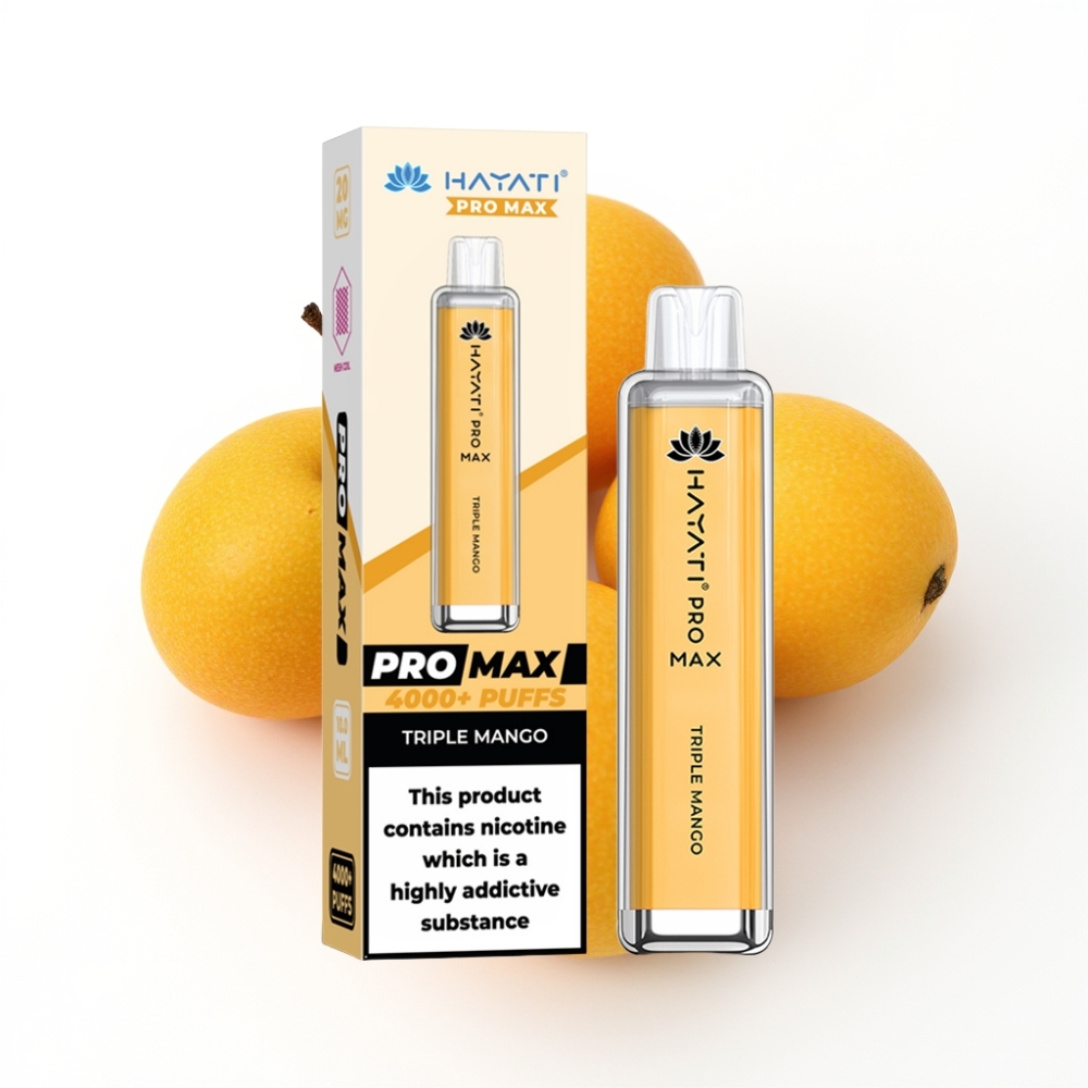 Hayati Pro Max 4000 Puffs Disposable Vape Triple Mangue Rechargeable 1400mAh