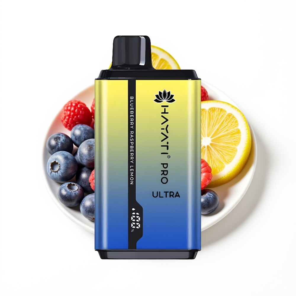 Hayati Pro Ultra 15000 Puffs Disposable Vape Myrtille Framboise Citron et 850mAh