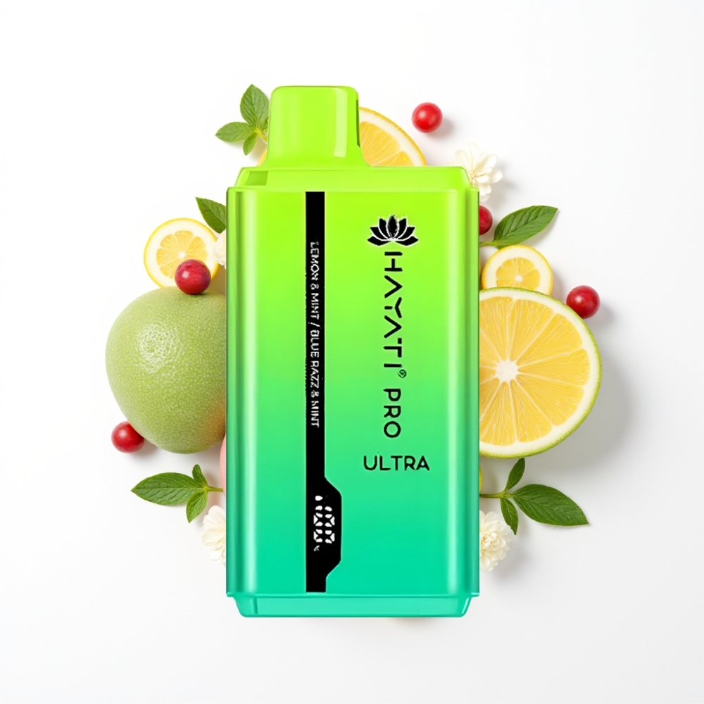 Hayati Pro Ultra 15000 Puffs E-Cigarette Jetable Citron & Menthe Blue Razz & Menthe