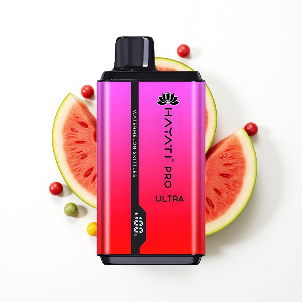 Hayati Pro Ultra 15000 Puffs Pastèque Skittles Disposable Vape avec 49 saveurs et 850mAh