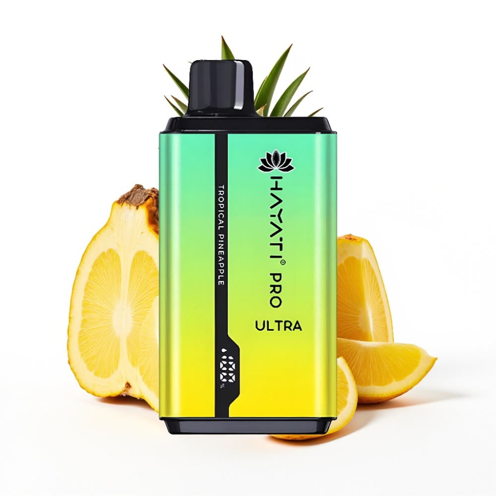 Hayati Pro Ultra 15000 Puffs Vape Disposable Ananas Tropical avec 49 saveurs et 850mAh