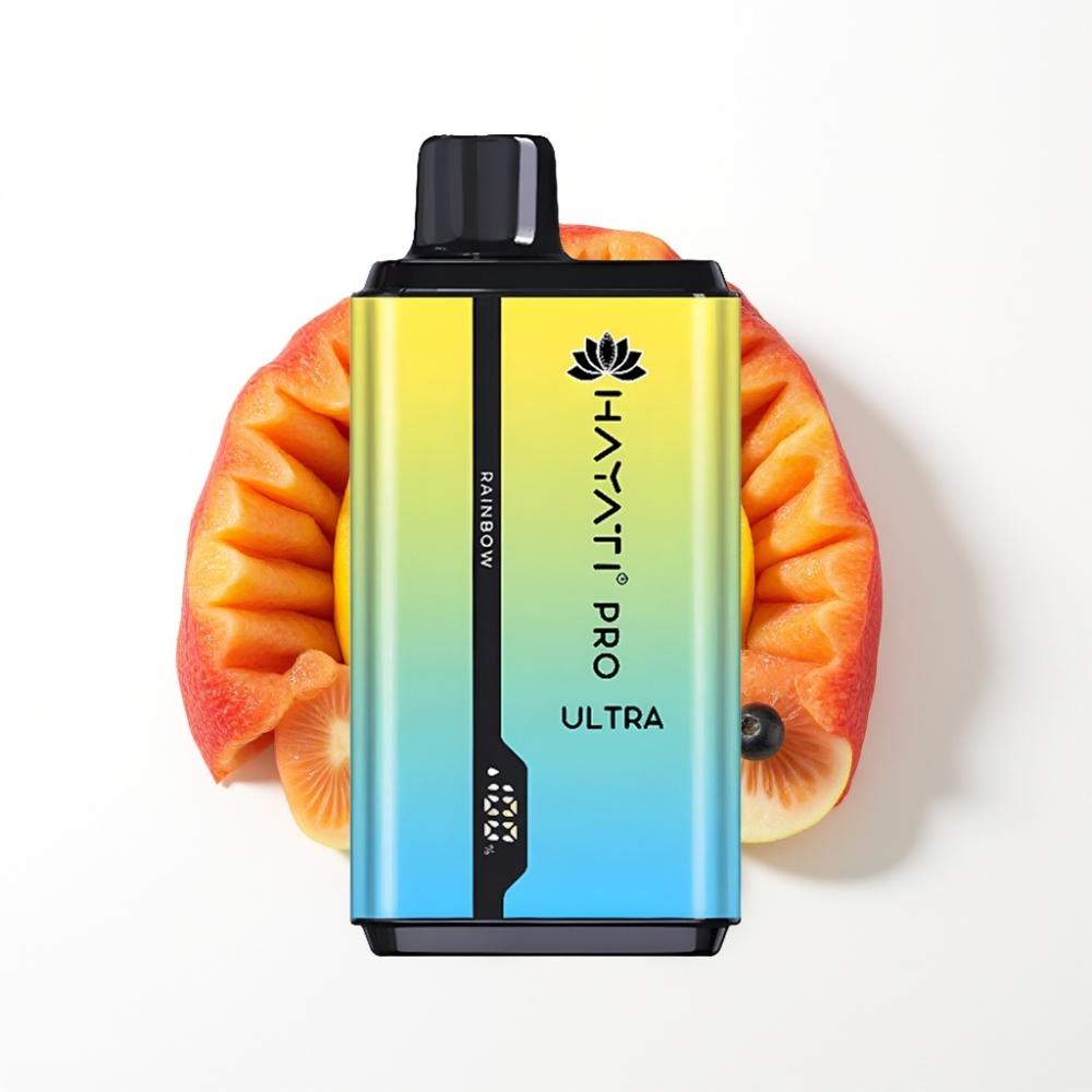 Hayati Pro Ultra 15000 Puffs Vape Disposable Arc-en-ciel avec 49 saveurs et 850mAh