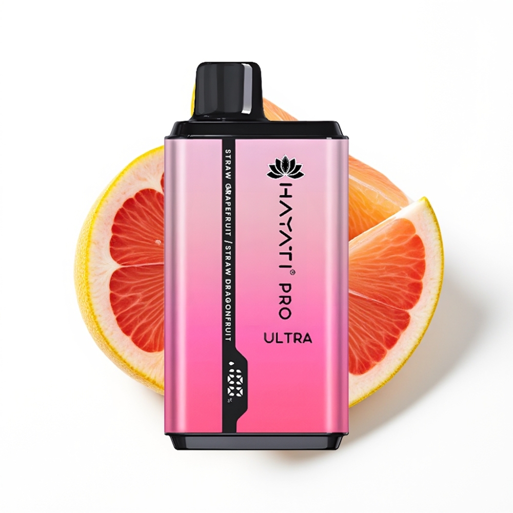 Hayati Pro Ultra 15000 Puffs Vape Disposable Fraise Pamplemousse Fraise Fruit du Dragon