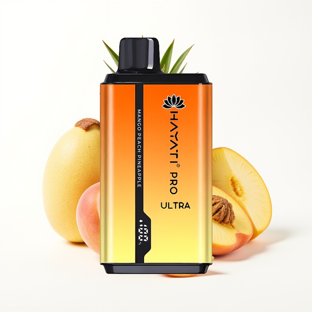 Hayati Pro Ultra 15000 Puffs Vape Disposable Mangue Pêche Ananas 2×12ml 2%
