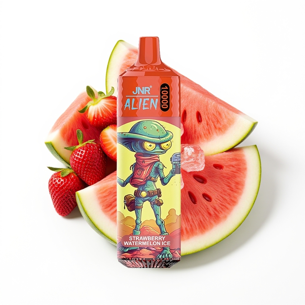 JNR Alien 10000 Puffs Fraise Pastèque Glacée Disposable Vape avec LED RGB et Type-C