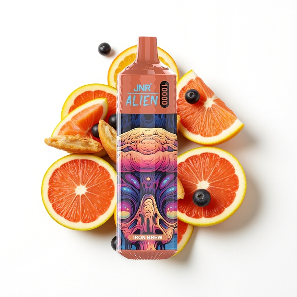 JNR Alien 10000 Puffs Vape Disposable Boisson à l'orange avec LED RGB et Type-C