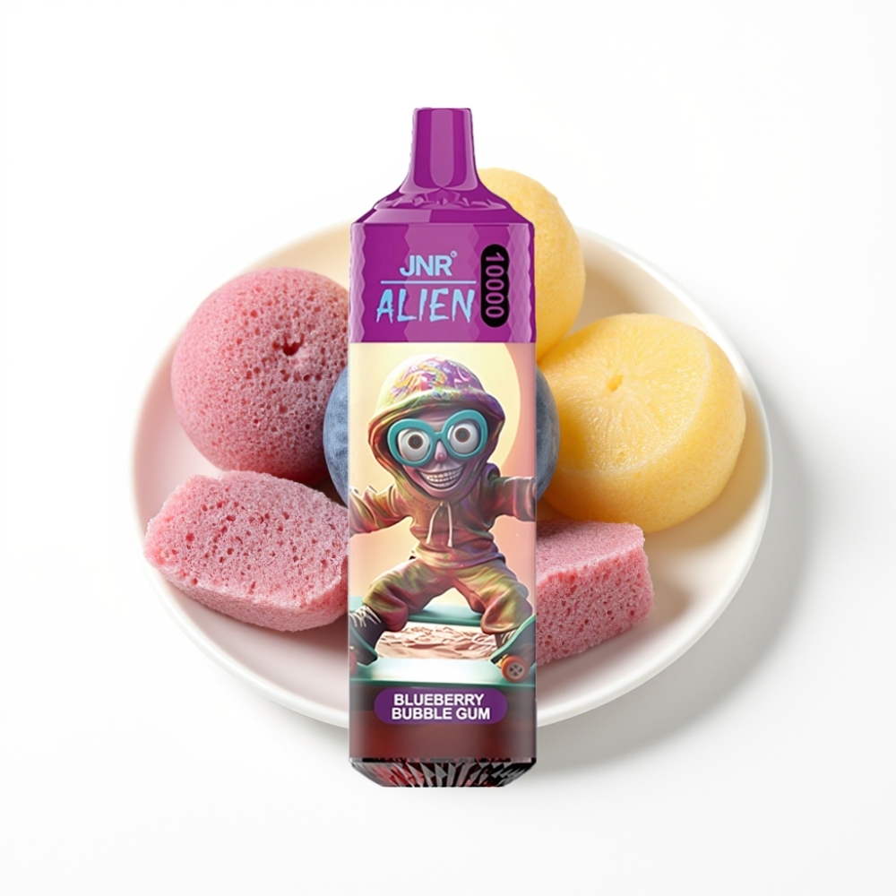 JNR Alien 10000 Puffs Vape Disposable Gomme Ballon à la Myrtille avec LED RGB et Type-C