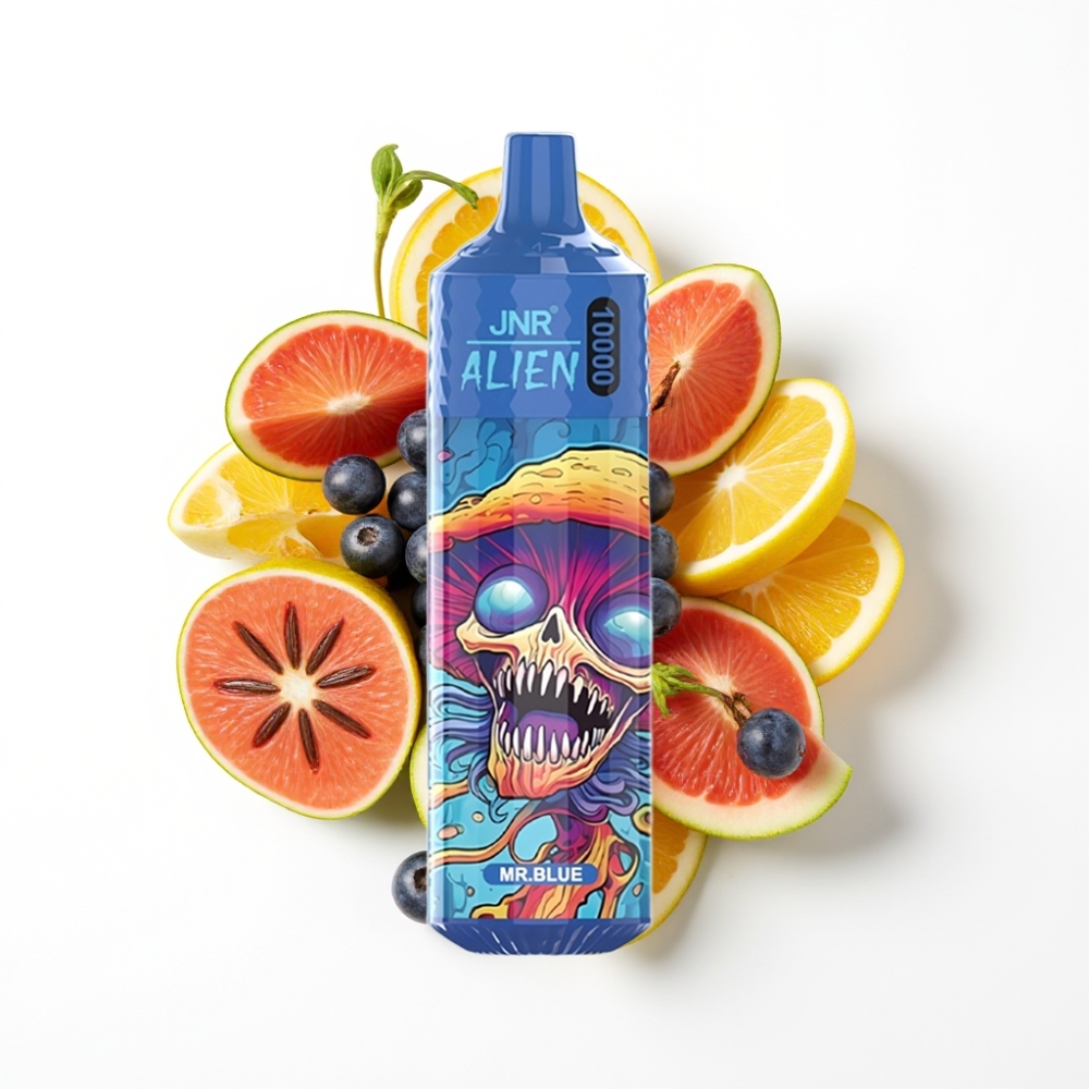 JNR Alien 10000 Puffs Vape Disposable Monsieur Bleu avec LED RGB et Charge Rapide Type-C