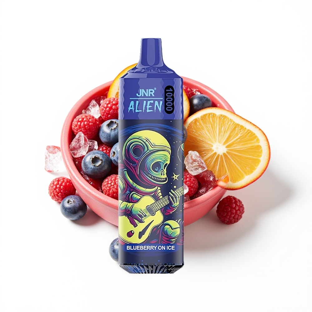 JNR Alien 10000 Puffs Vape Disposable Myrtille Sur Glace avec LED et Charge Rapide