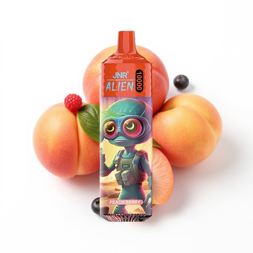 JNR Alien 10000 Puffs Vape Disposable Pêche Baies avec LED RGB et Charge Rapide Type-C