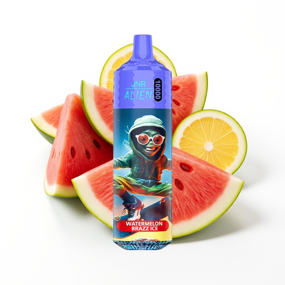 JNR Alien 10000 Puffs Vape Disposable Pastèque Brazz Glace avec LED RGB et Type-C