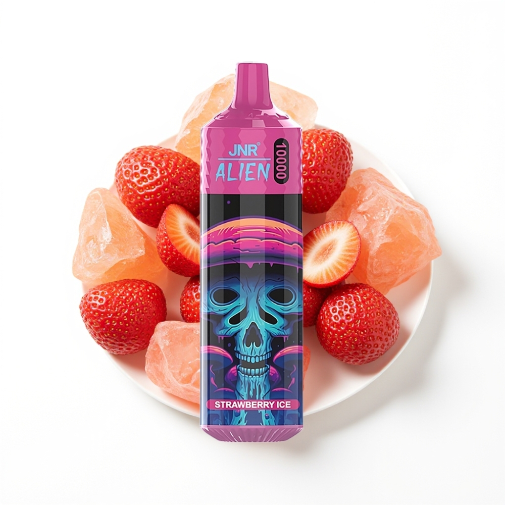 JNR Alien 10000 Puffs Vapeuse Jetable Fraise Glacée avec LED RGB et Type-C