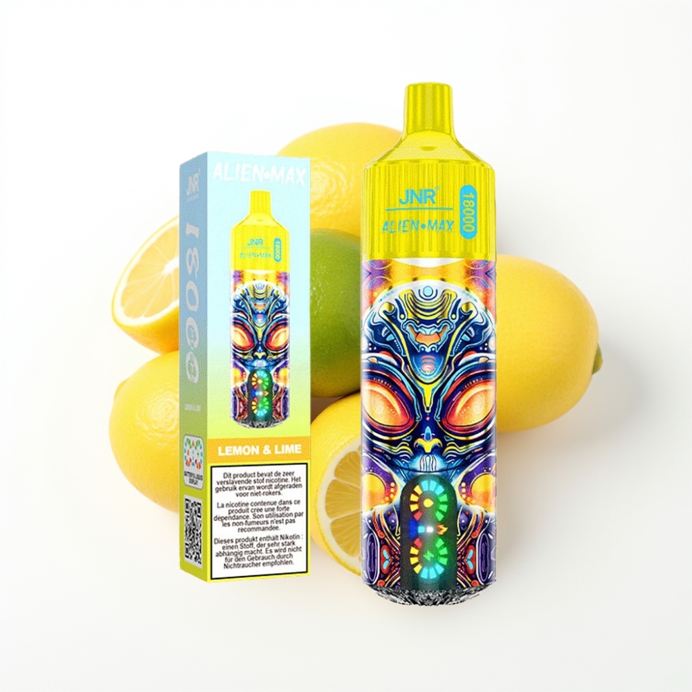 JNR Alien Max 18000 Puffs Citron & Citron Vert avec LED Intelligente et Dual Mesh Coil