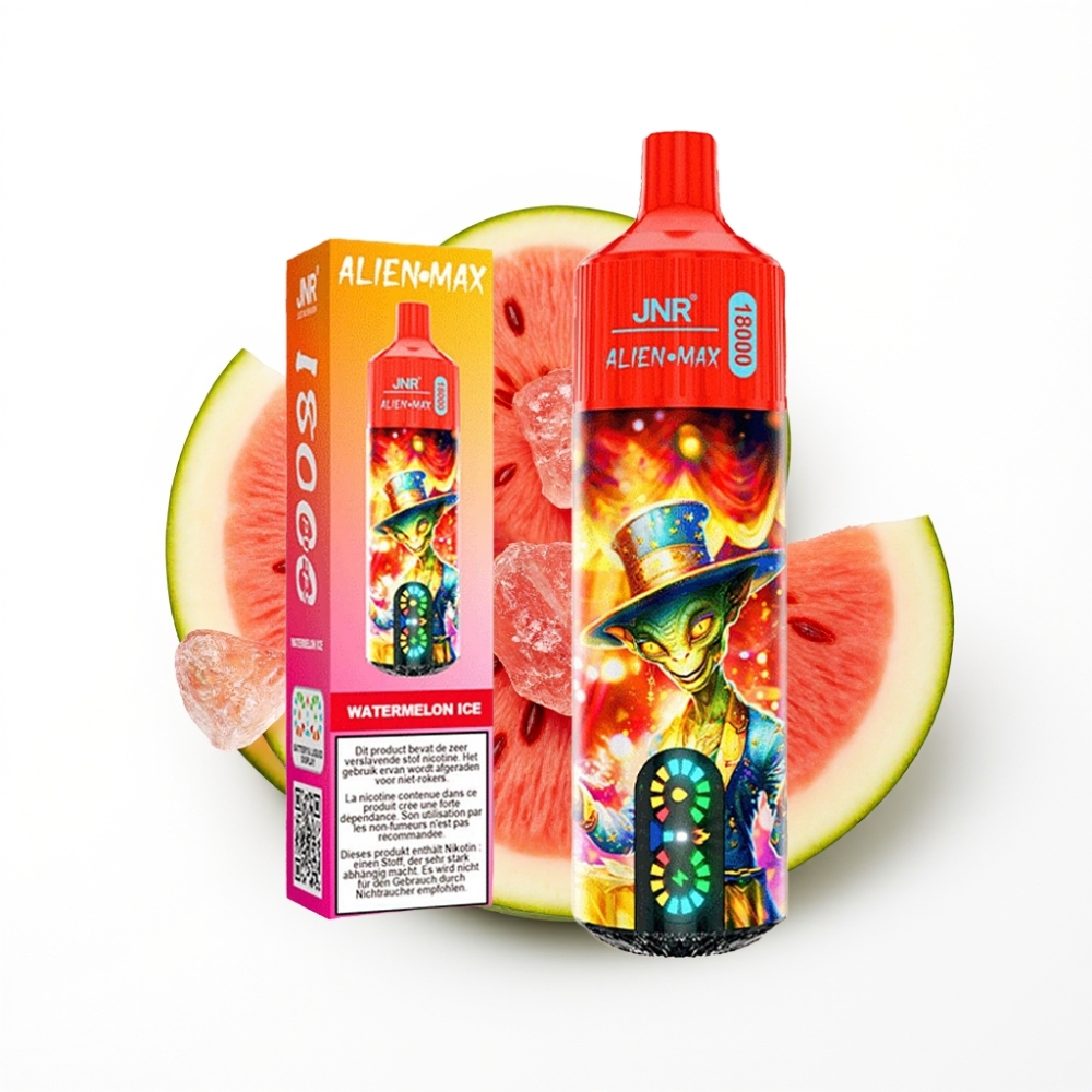 JNR Alien Max 18000 Puffs Disposable Vape Pastèque Glacée avec Dual Mesh Coil et 28ml E-liquide