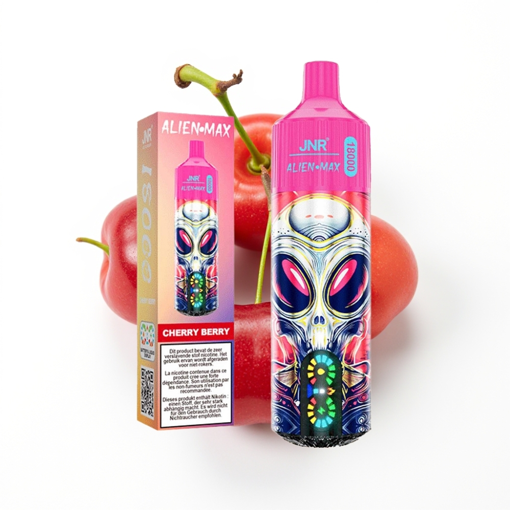 JNR Alien Max 18000 Puffs Double Méche et Double Cœur Cerise Baie