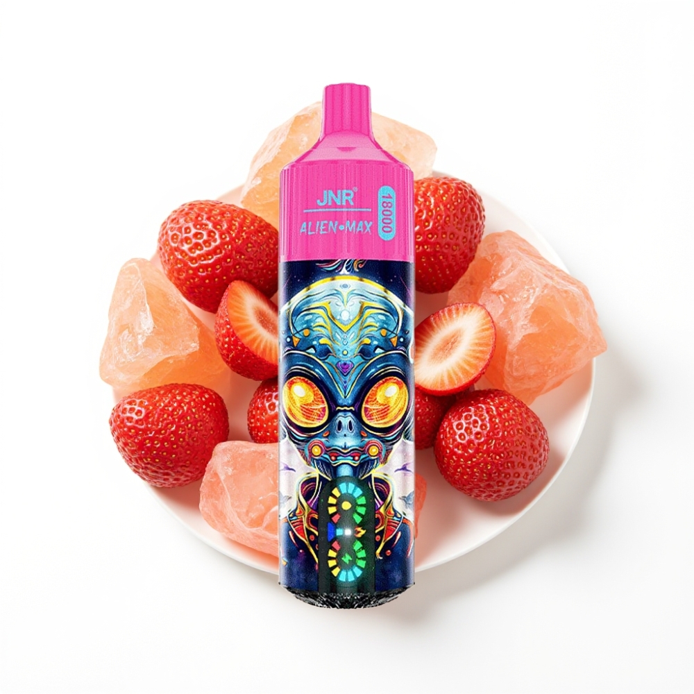 JNR Alien Max 18000 Puffs Fraise Glacée avec Affichage LED et Double Mesh Coil