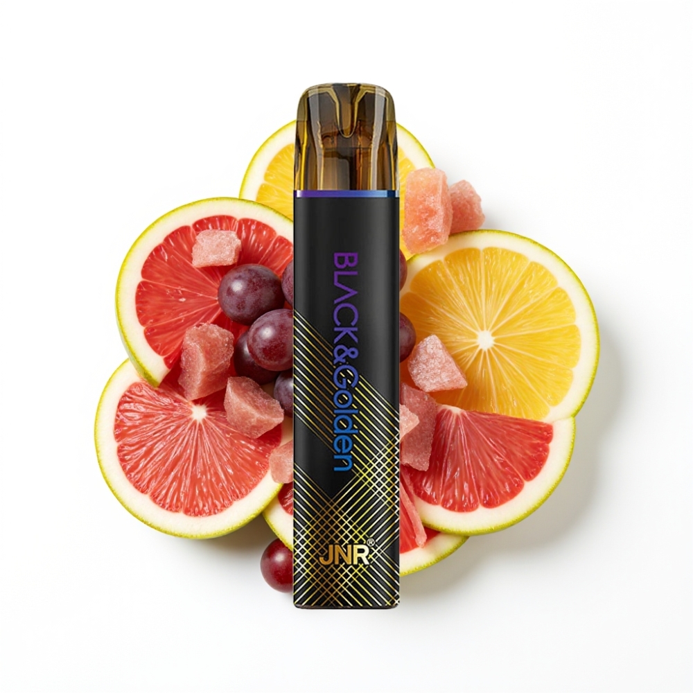 JNR Black&Golden 600+200 Puffs Disposable Vape Glace au Raisin avec 800 Puffs et 550mAh