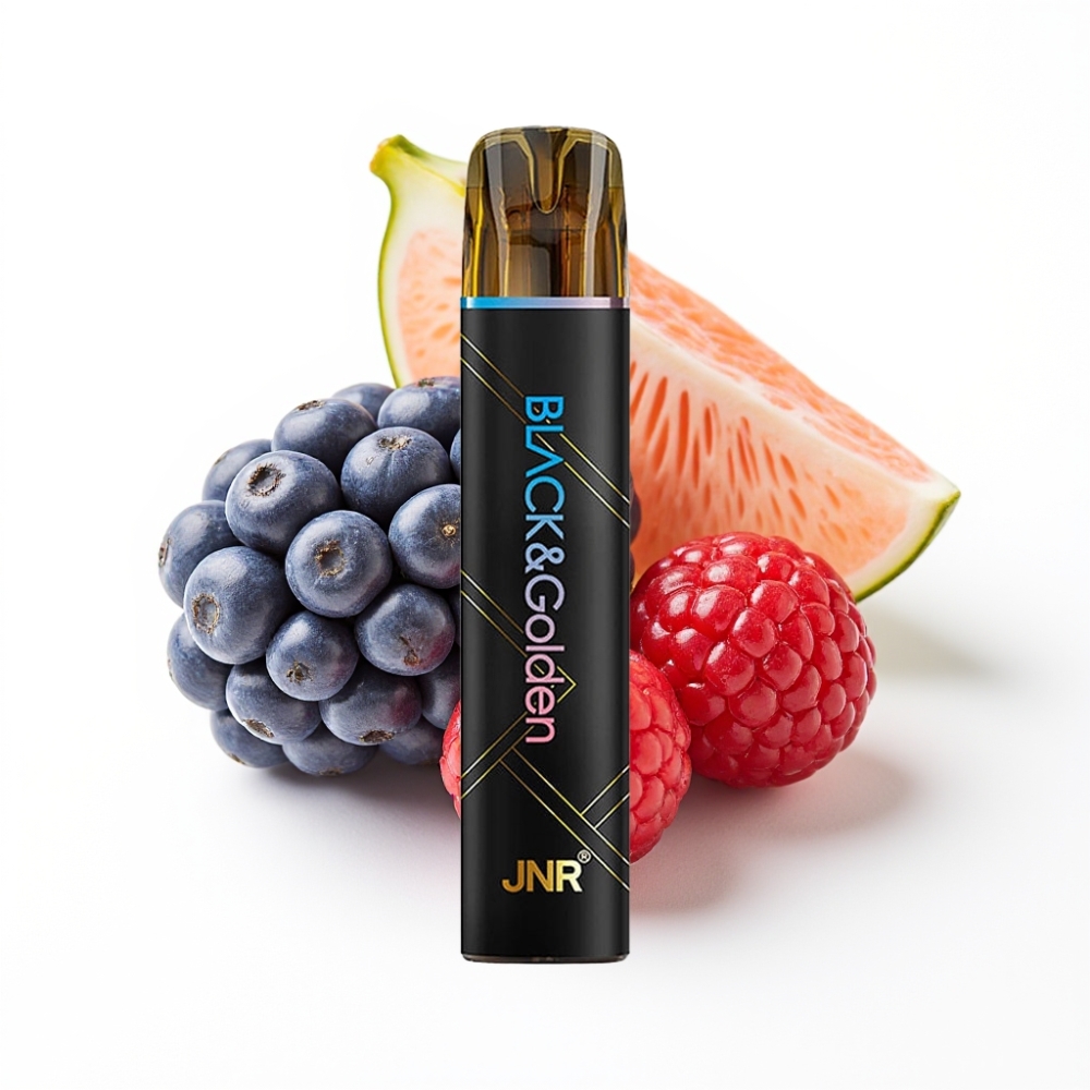 JNR Black&Golden 800 Puffs Disposable Vape Cerise Bleue Framboise TPD 2%