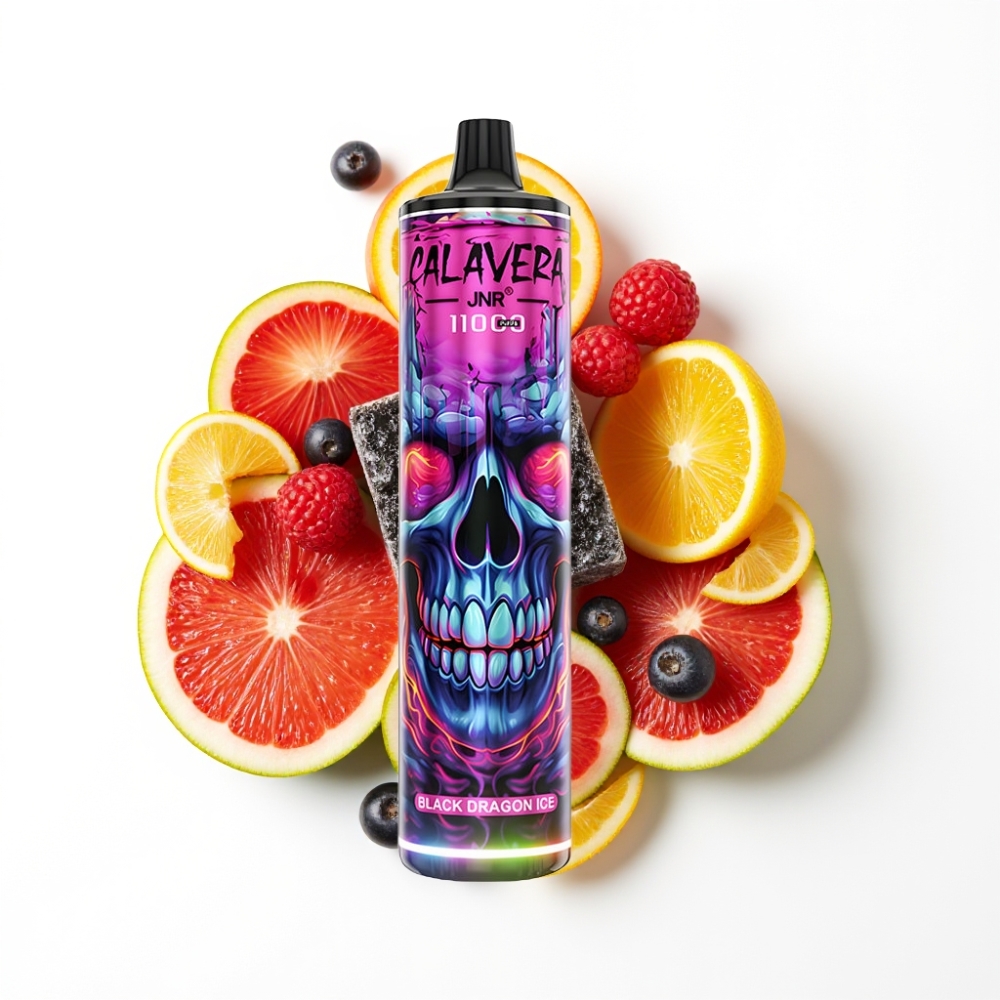 JNR Calavera 11000 Puffs Disposable Vape Dragon Noir Glace avec 21ml et 1.0ohm Mesh Coil