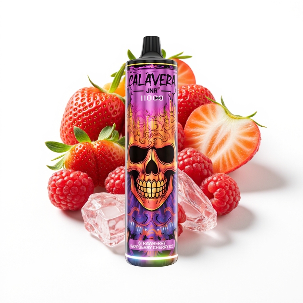 JNR Calavera 11000 Puffs Disposable Vape Fraise Framboise Cerise Glace avec Port Type-C et 850 mAh
