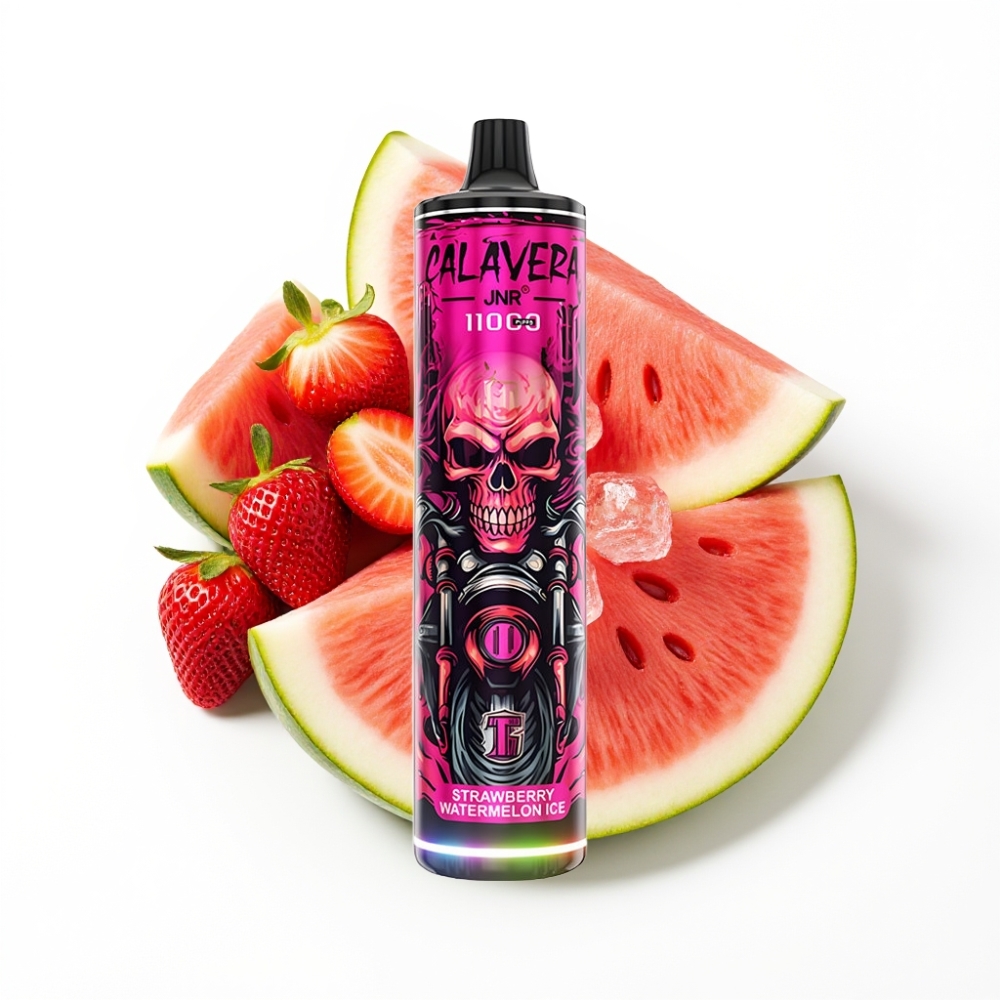 JNR Calavera 11000 Puffs Disposable Vape Fraise Pastèque Glacée avec Port Type-C et 850 mAh
