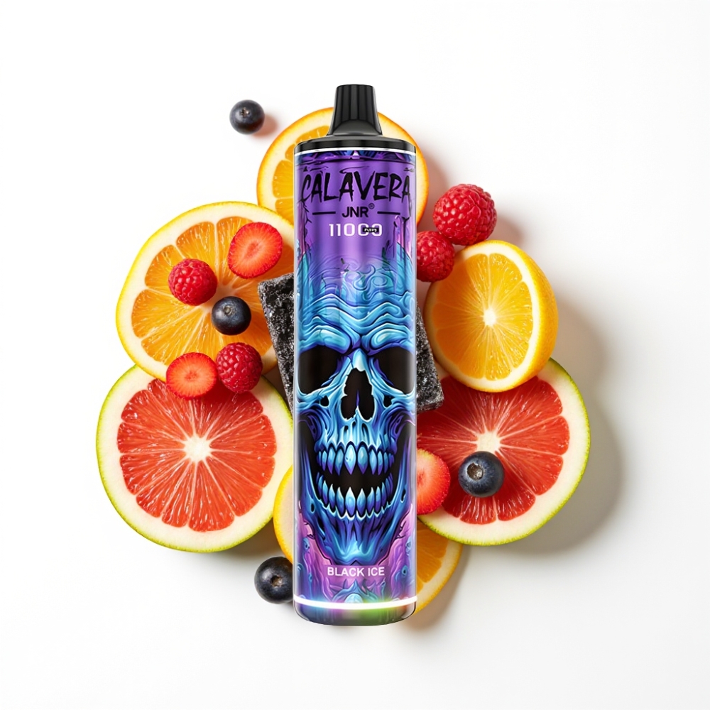 JNR Calavera 11000 Puffs Disposable Vape Glace Noire avec Port Type-C et 21ml