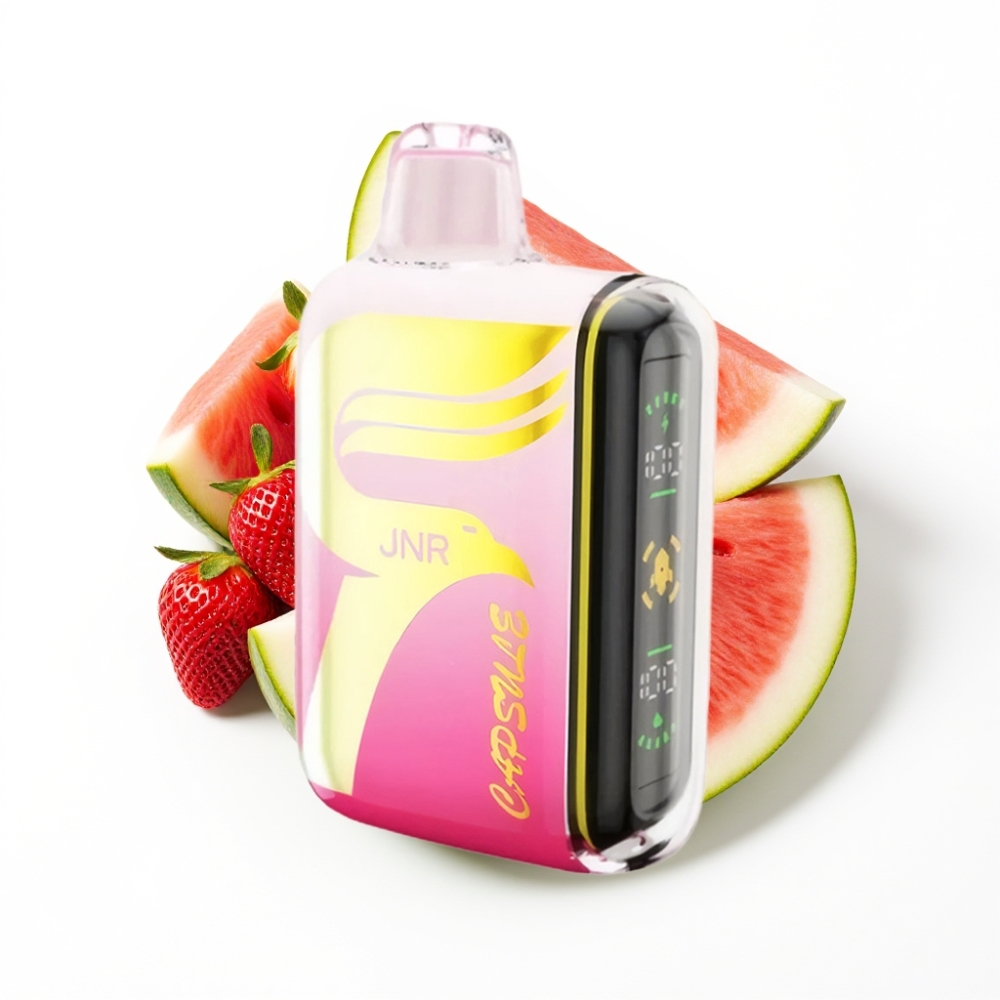 JNR Capsule 15000 Puffs Fraise Pastèque Glacée avec Charge Rapide Type-C et Dual Mesh Coil