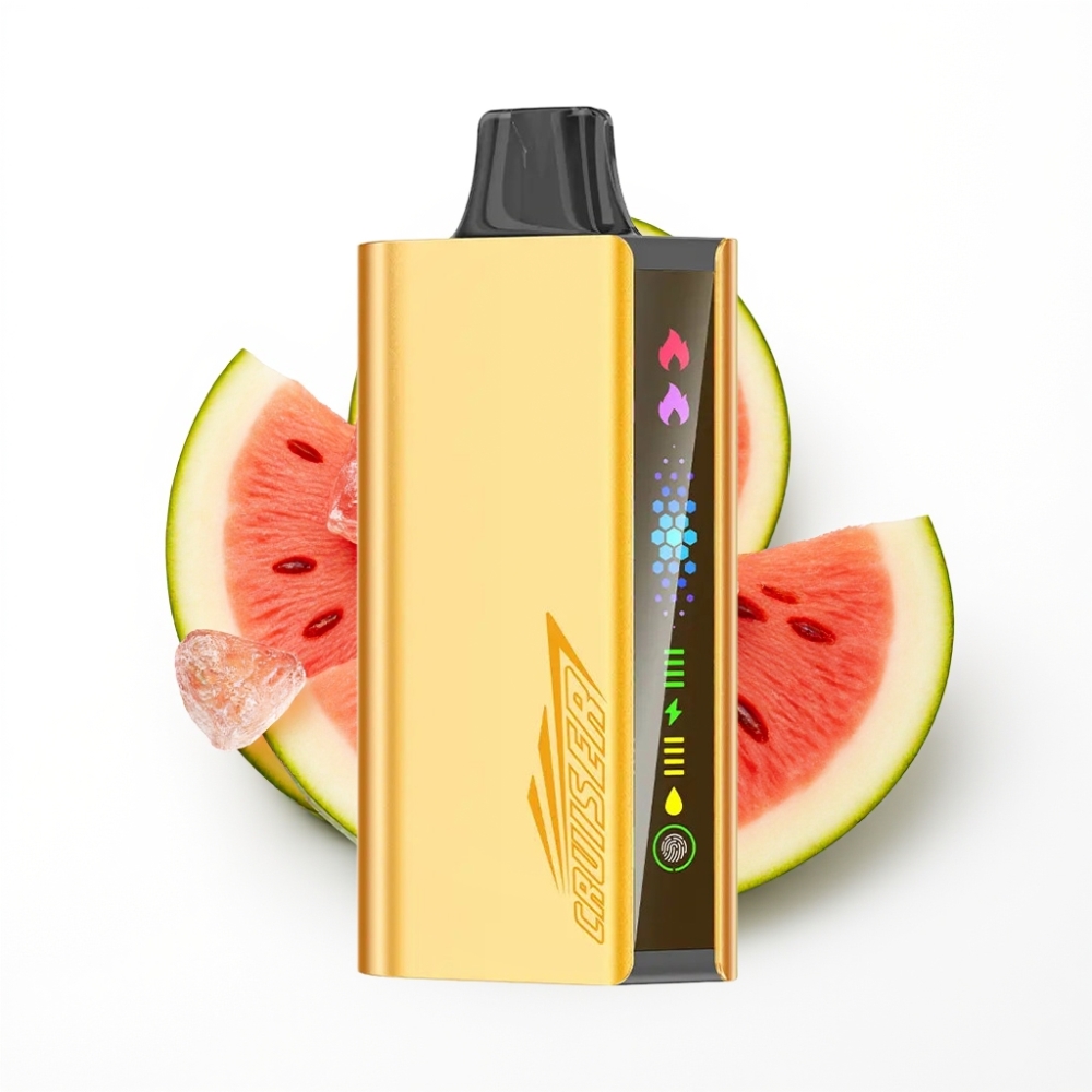 JNR Cruiser 12000 Puffs No-Charge Disposable Vape Glace Pastèque avec Ecran Animé et Corps en Aluminium