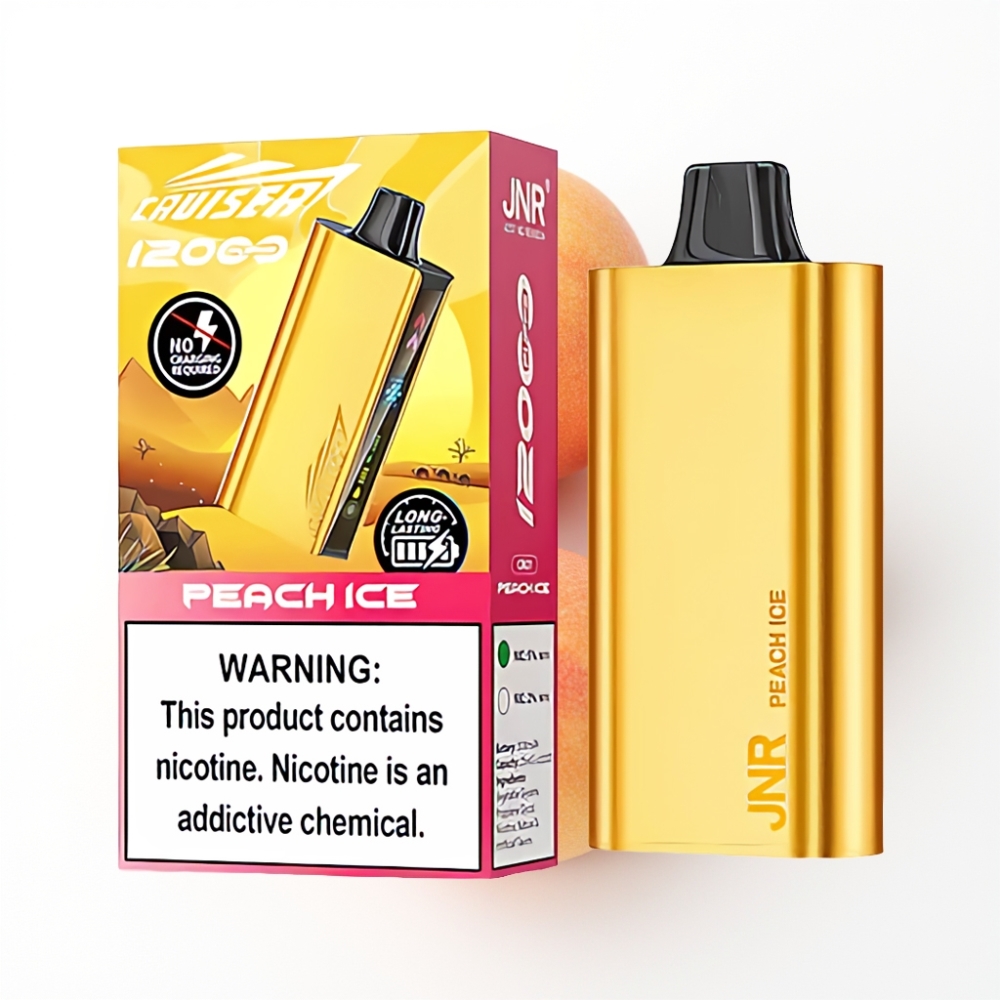 JNR Cruiser 12000 Puffs No-Charge Disposable Vape Glace à la Pêche avec écran animé