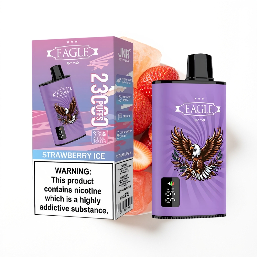 JNR EAGLE Smart 23000 Puffs Disposable Vape Fraise Glacée avec Écran Digital et Bobine Mesh 1.0ohm