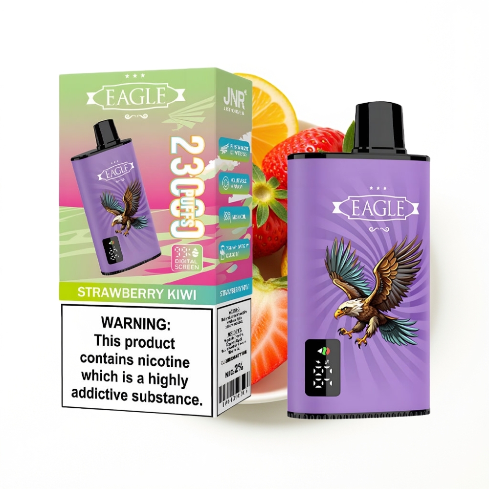 JNR EAGLE Smart 23000 Puffs Disposable Vape Fraise Kiwi avec écran numérique et batterie 750mAh
