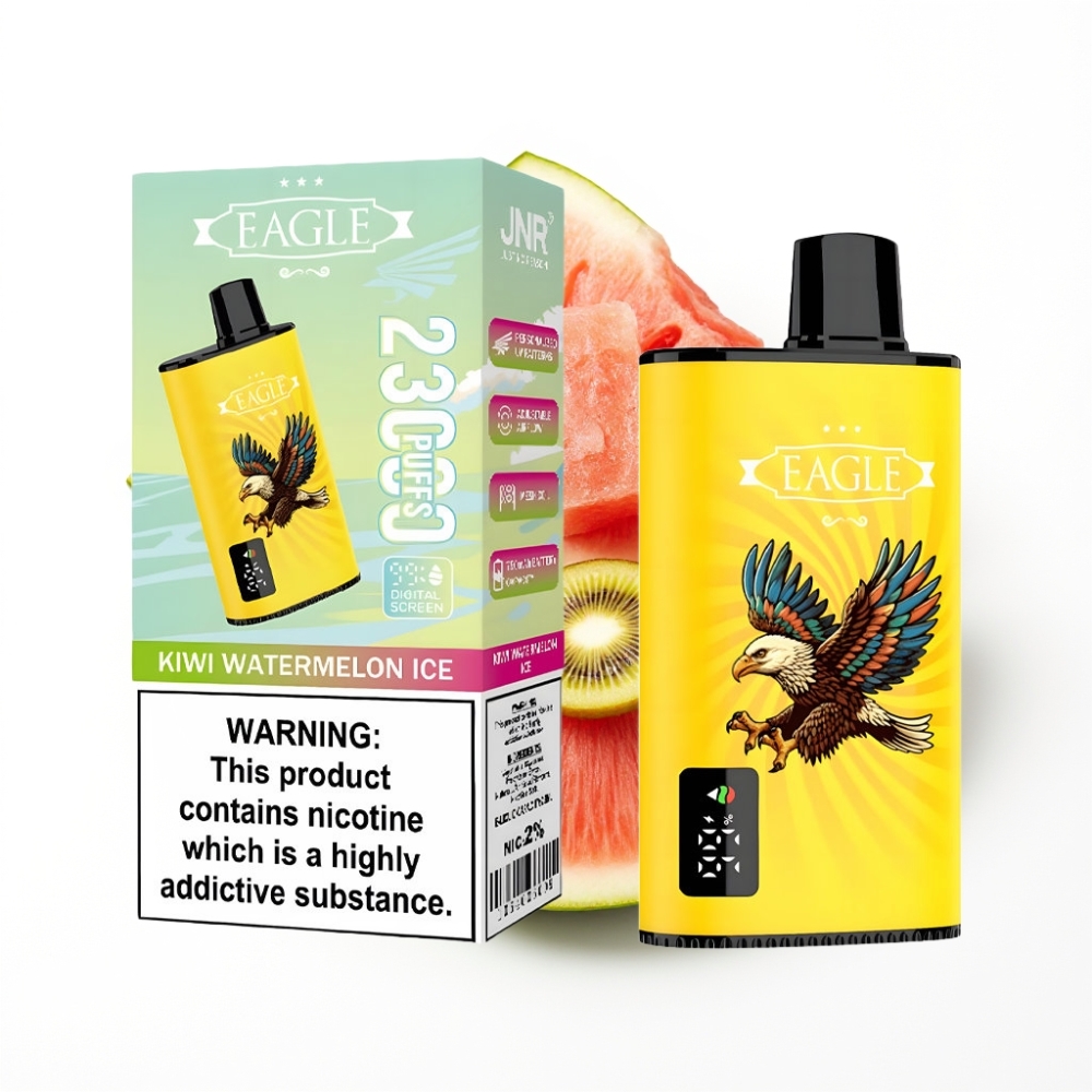JNR EAGLE Smart 23000 Puffs Disposable Vape Kiwi Pastèque Glace Écran Digital Bobine Mesh 1.0ohm