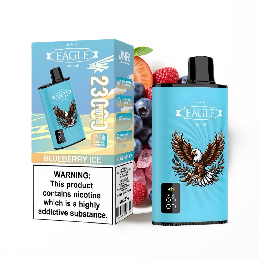 JNR EAGLE Smart 23000 Puffs Disposable Vape Myrtille Glacé avec Écran Numérique et Bobine Mesh 1.0ohm