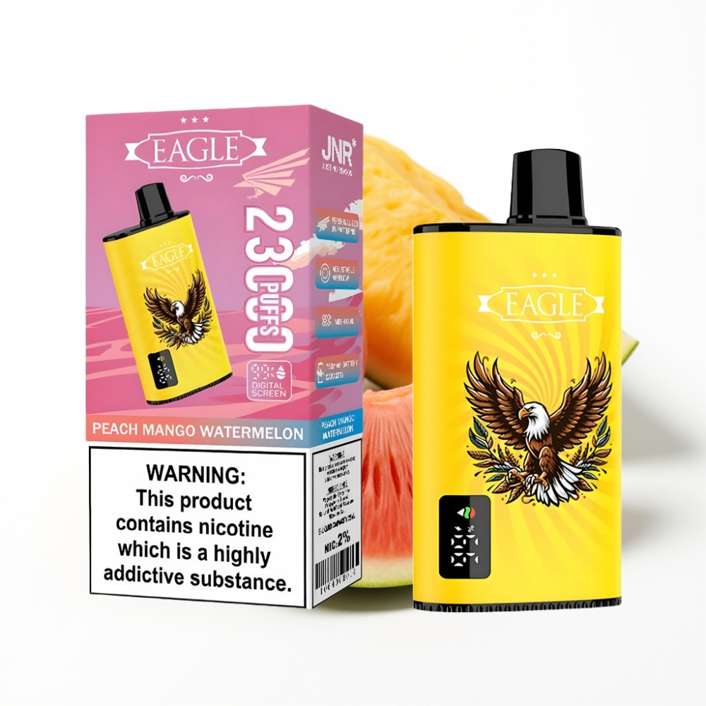 JNR EAGLE Smart 23000 Puffs Disposable Vape Pêche Mangue Pastèque avec Ecran Digital et Bobine Mesh 1.0ohm