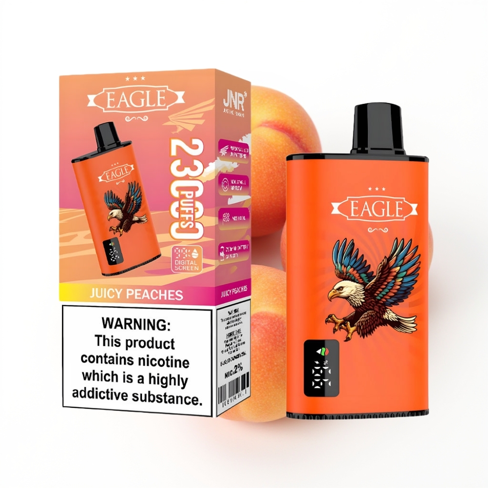 JNR EAGLE Smart 23000 Puffs Disposable Vape Pêches Juteuses avec Écran Numérique et Bobine Mesh 1.0ohm