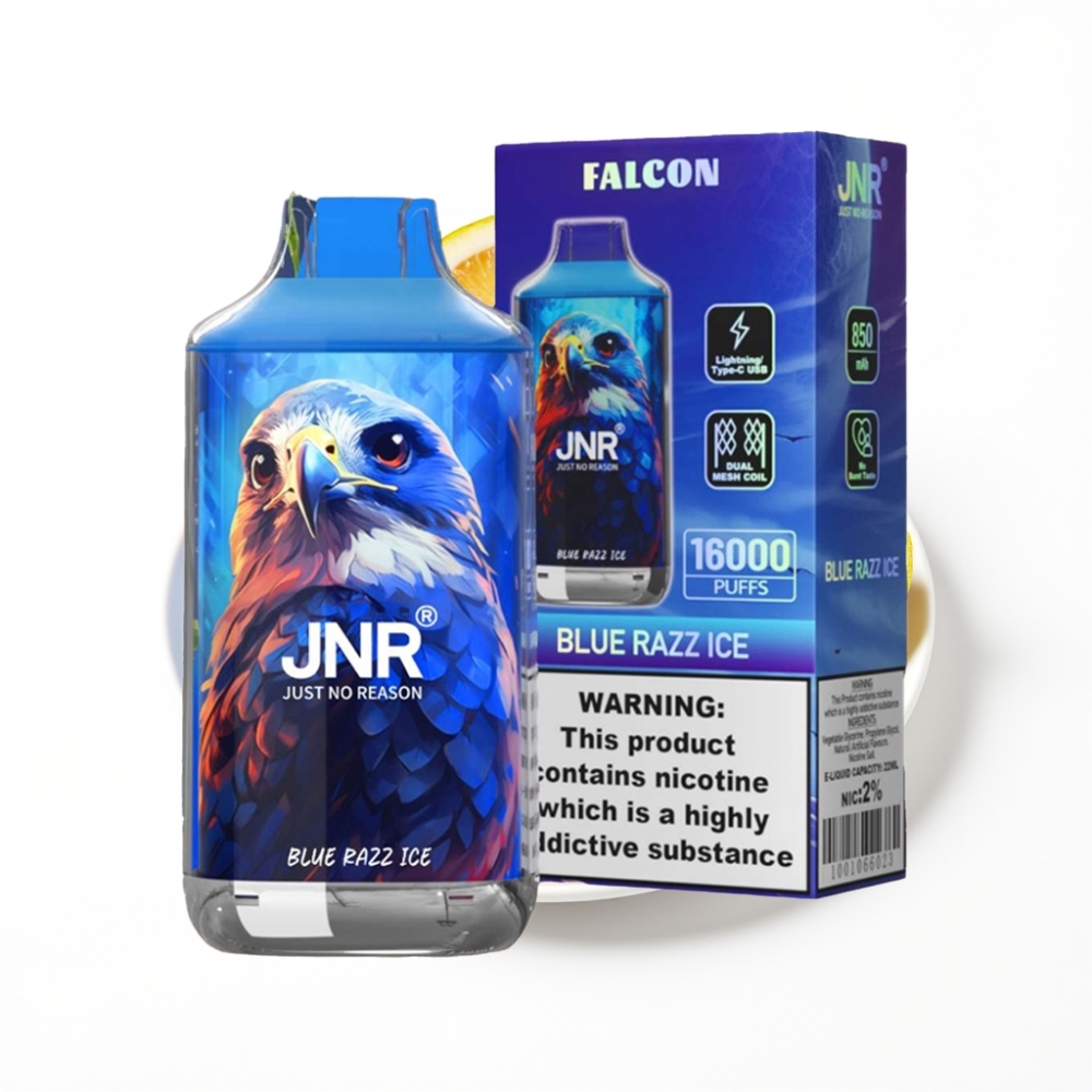 JNR Falcon 16000 Puffs Vape Disposable Bleu Framboise Glace - 22ml, 850 mAh, Double Mesh
