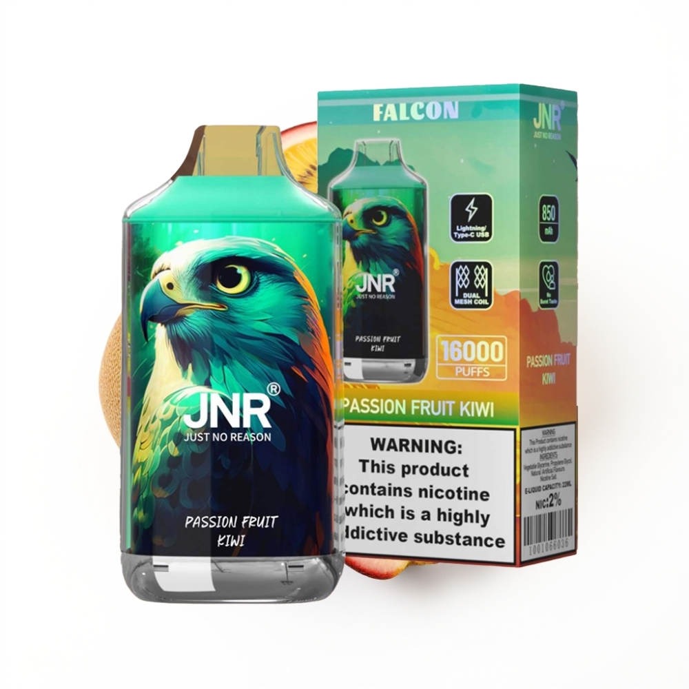 JNR Falcon 16000 Puffs Vape Disposable Fruit de la Passion Kiwi 22ml Dual Mesh