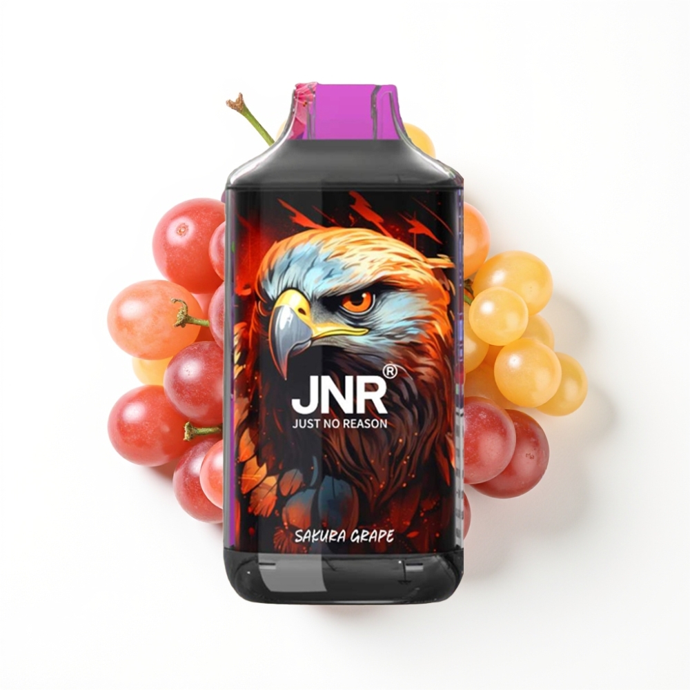 JNR Falcon 16000 Puffs Vape Disposable Raisin Sakura avec Affichage LED et Double Mesh