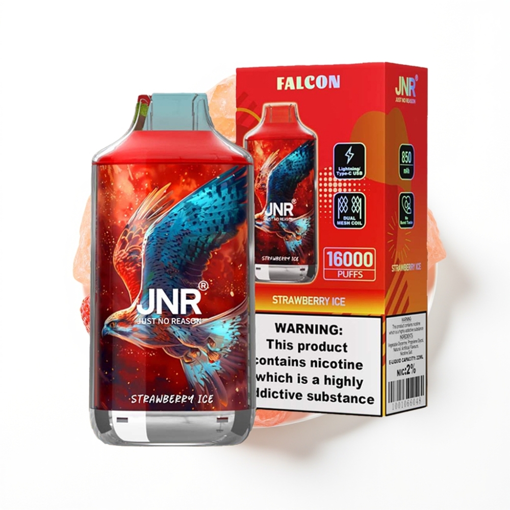 JNR Falcon 16000 Puffs Vapoteuse Jetable Fraise Glacée avec 22ml et Dual Mesh Coil