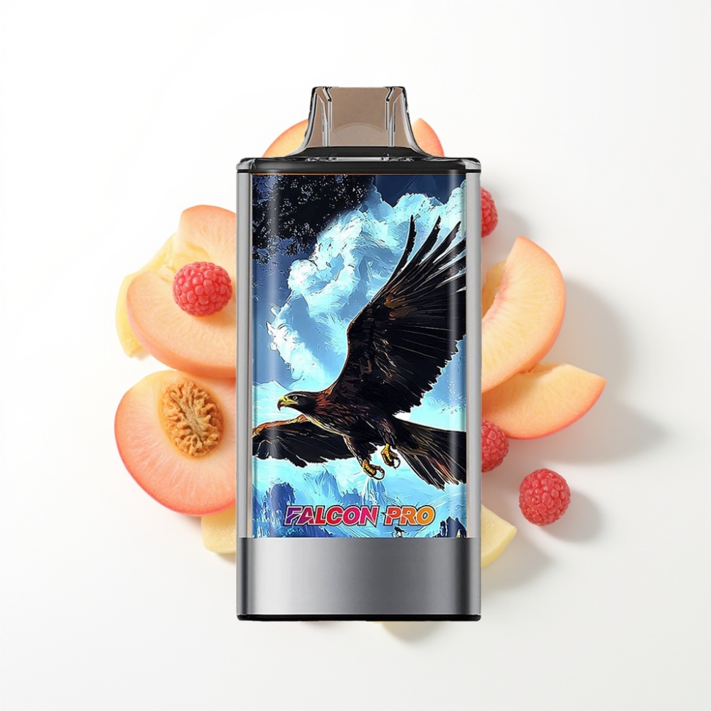 JNR Falcon Pro 28000 Disposable Vape Pêche Blanche Framboise avec Smart Display et USB Type-C