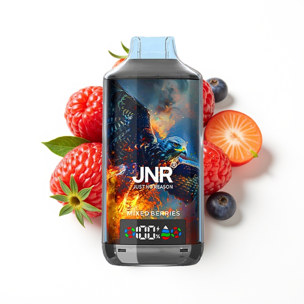JNR Falcon X 18000 Puffs Vape Disposable Baies Mixtes avec Double Mesh Coil et Affichage Numérique